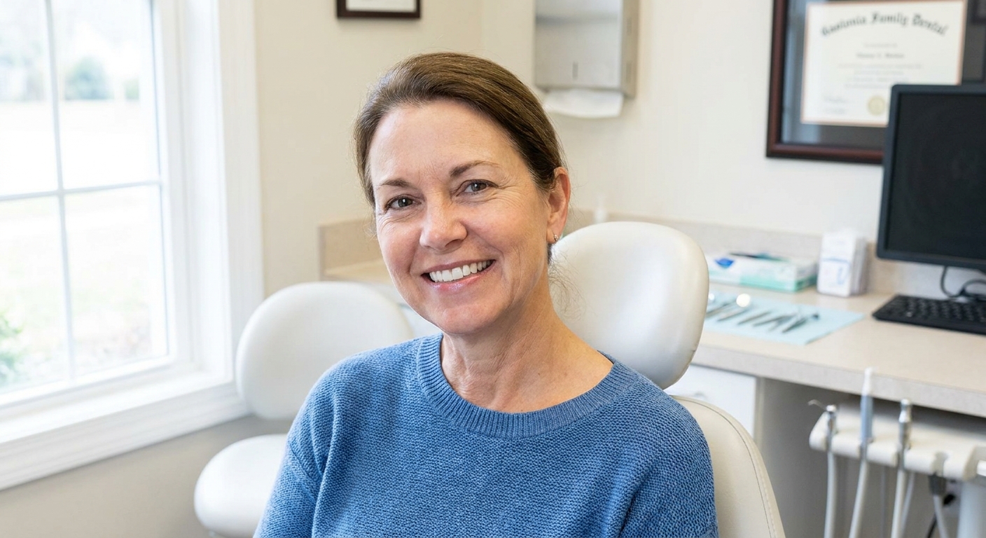 Patient smiling during dental consultation at Gaston Dental Associates in Gastonia, NC